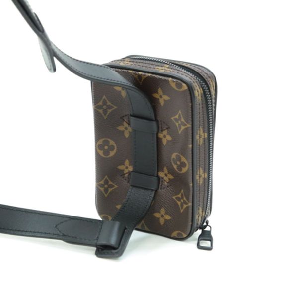 Louis Vuitton Utility Side Bag Monogram Leather Black Brown Body Bag - Picture 5 of 9